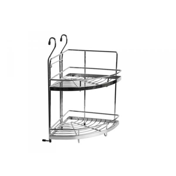 Полка угловая двойная малая хром