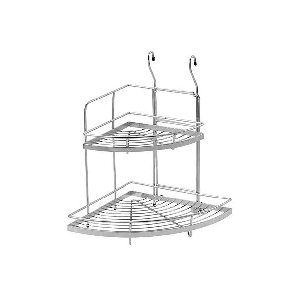 Полка двойная угловая хром