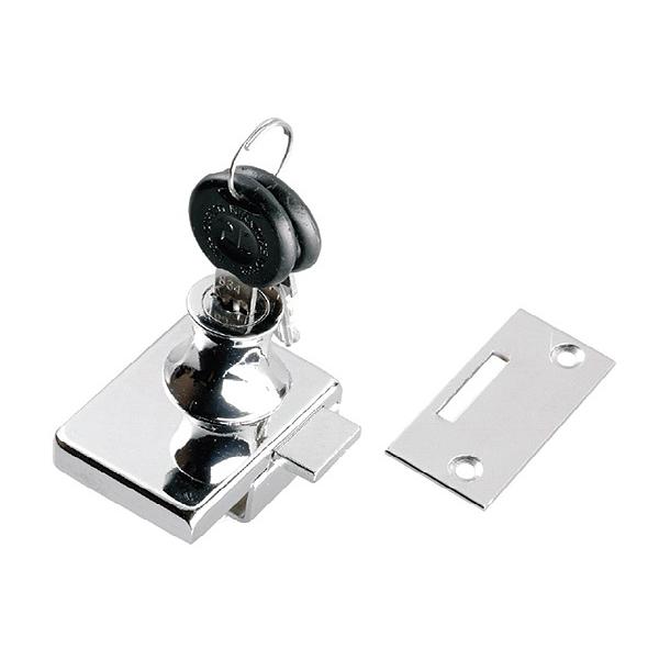 Замок для стекла на 2-е двери хром