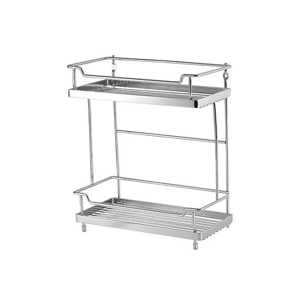 Полка двойная большая хром