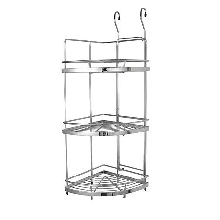 Полка на рейлинг тройная угловая